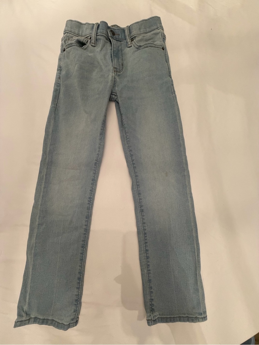 Old Navy Light Blue Kids Straight-Leg Jeans Size 10 Slim With Adjustable Waste